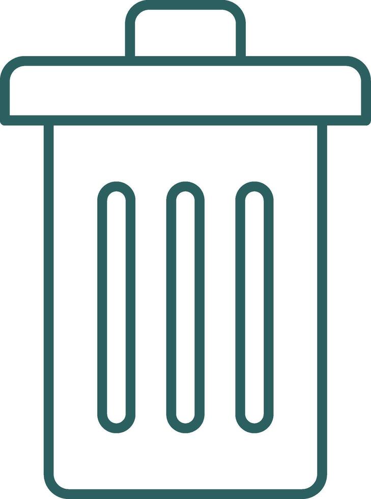 Trash Line Gradient Round Corner Icon vector