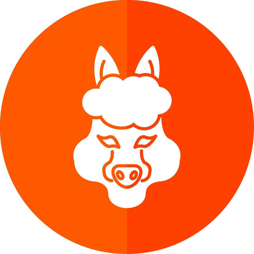 Alpaca Glyph Red Circle Icon vector