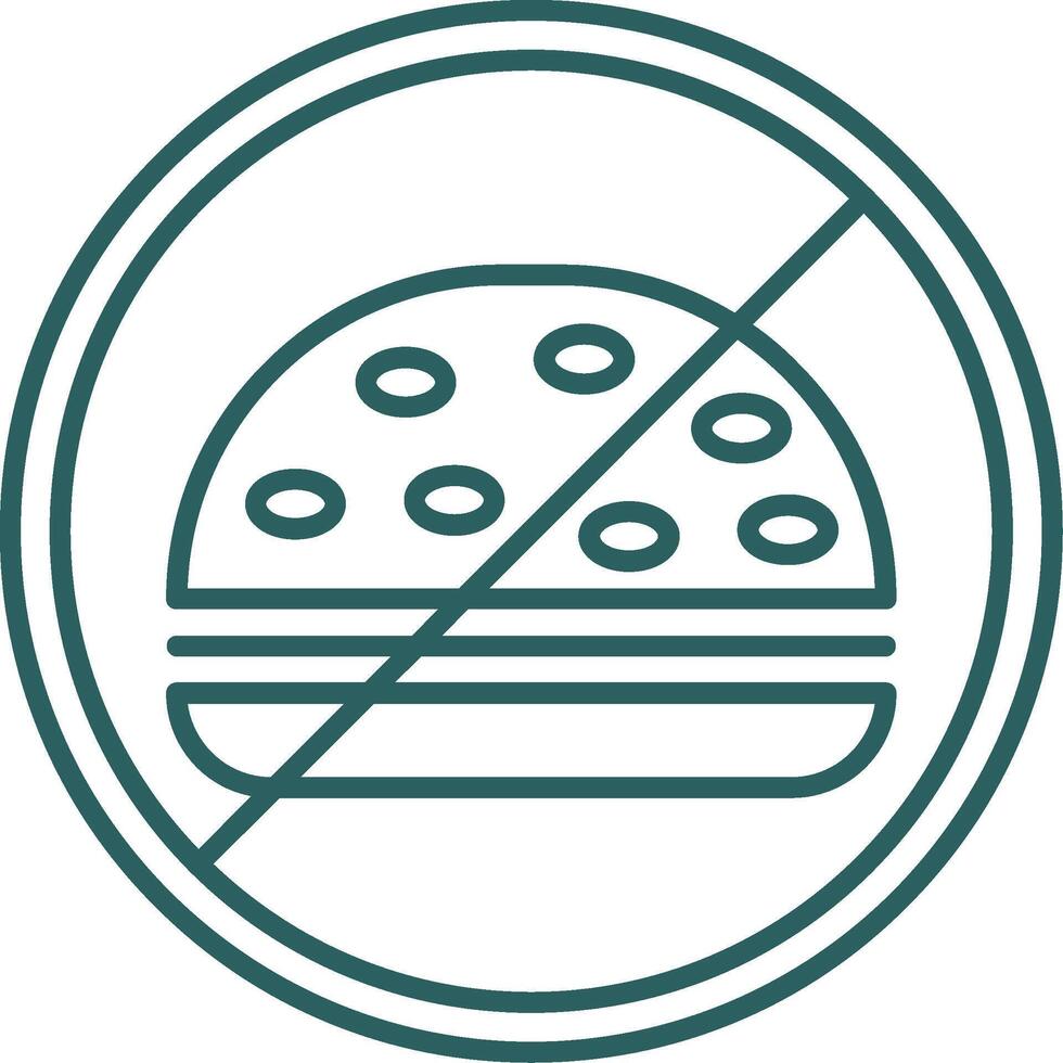 No Food Line Gradient Round Corner Icon vector