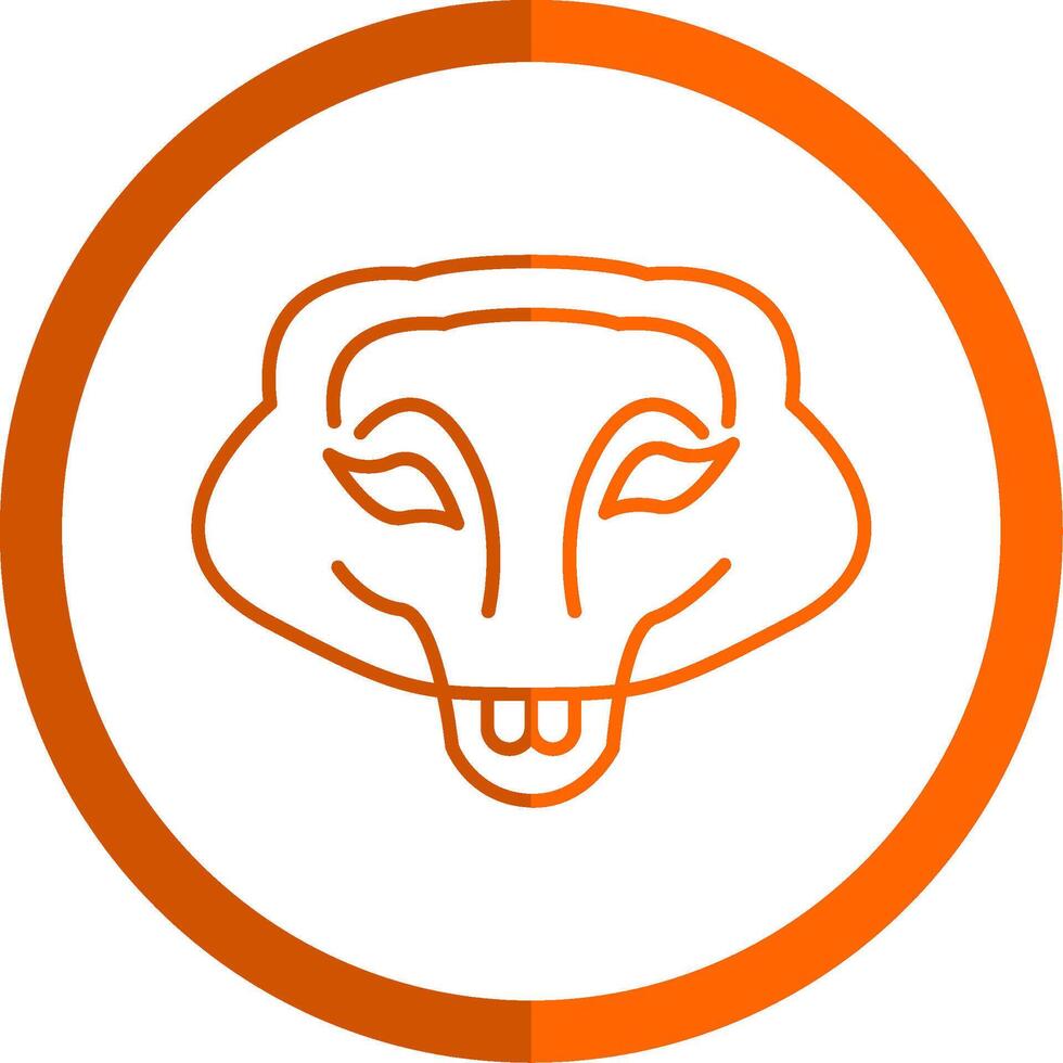 Crocodile Line Orange Circle Icon vector