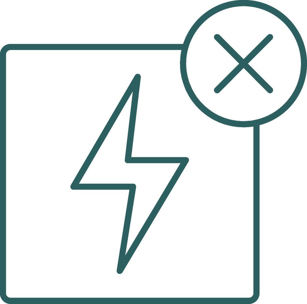 No Electricity Line Gradient Round Corner Icon vector