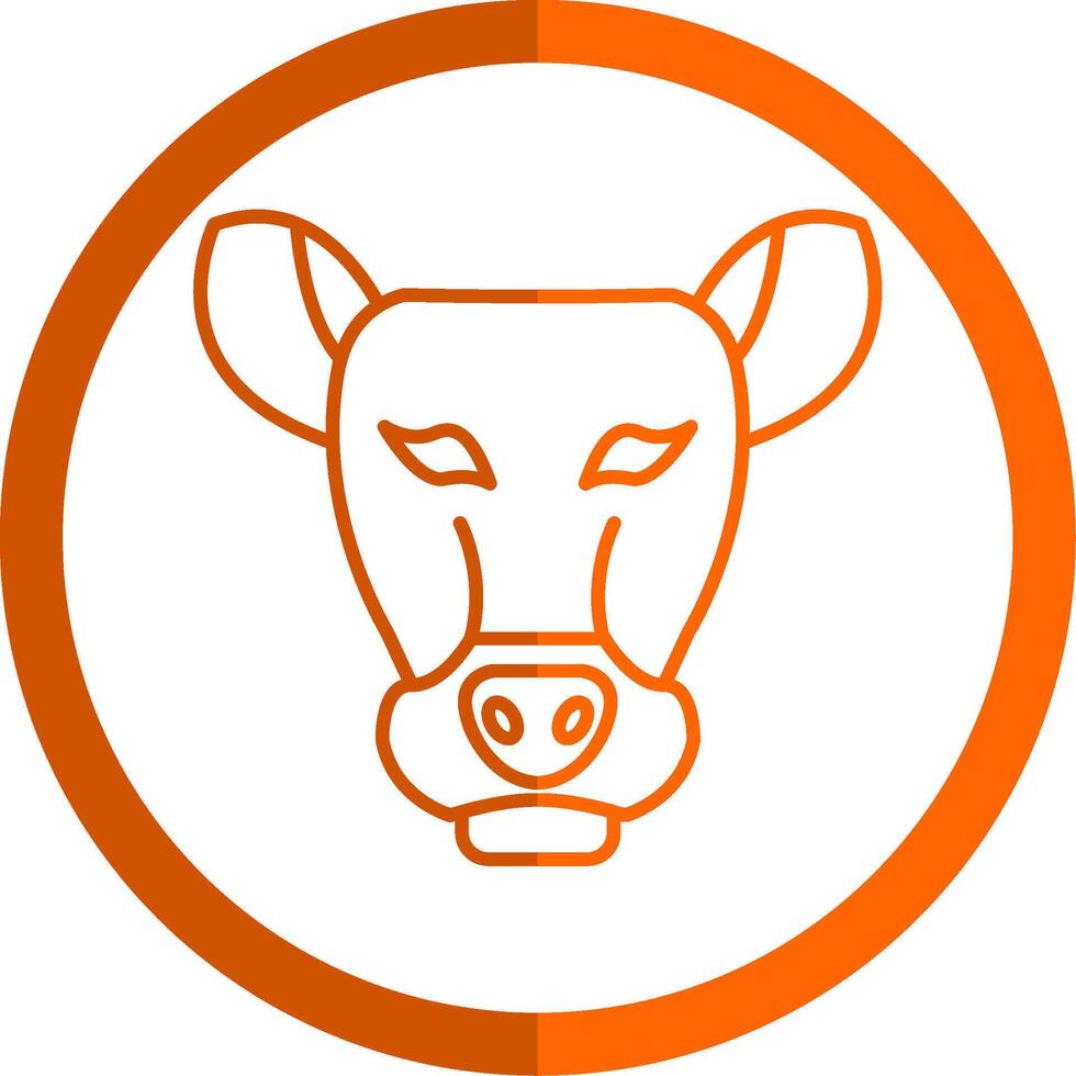 Llama Line Orange Circle Icon vector