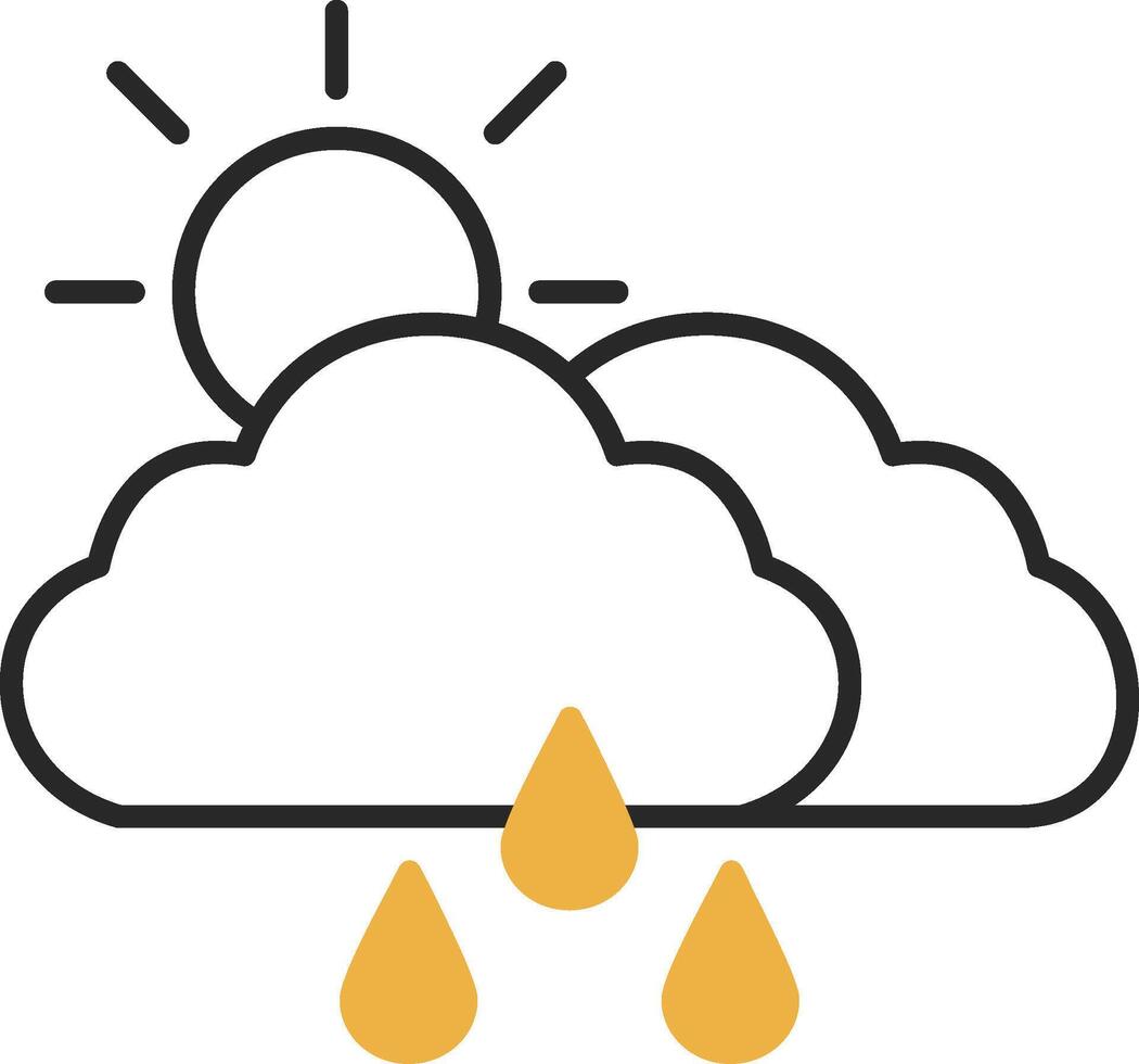 Cloudy Skined Filled Icon vector