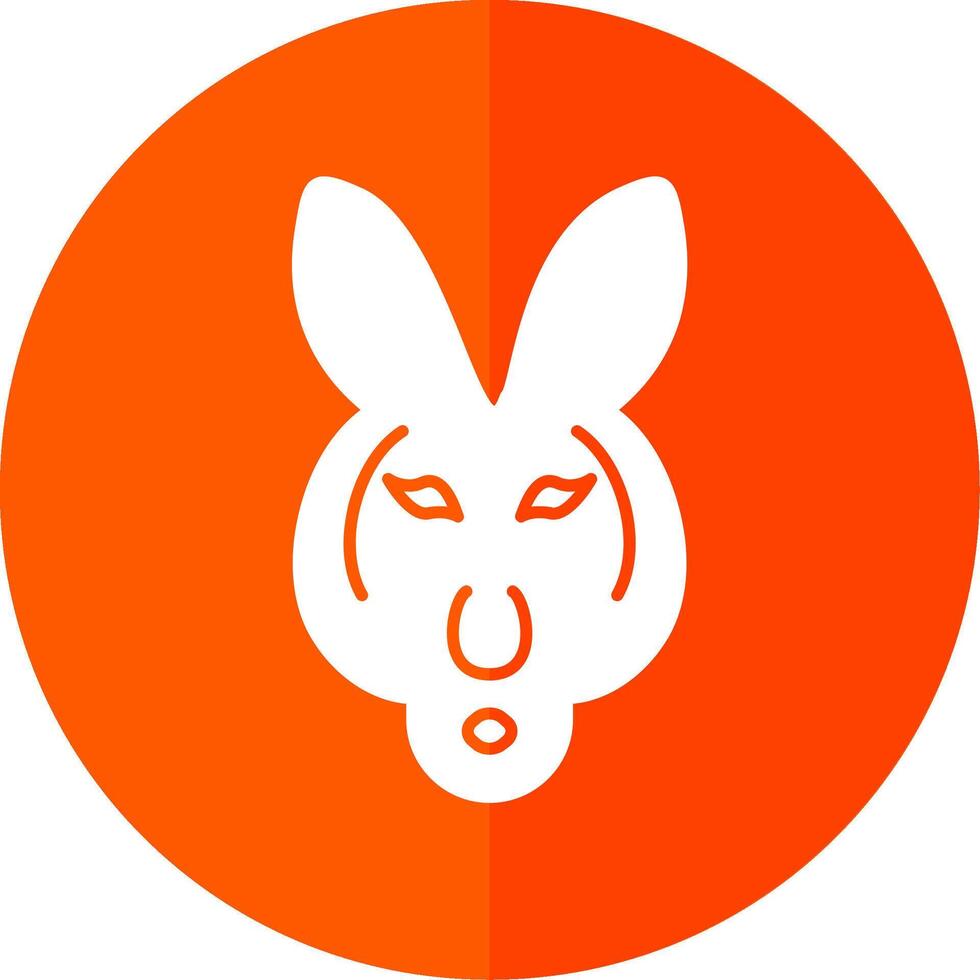 Kangaroo Glyph Red Circle Icon vector