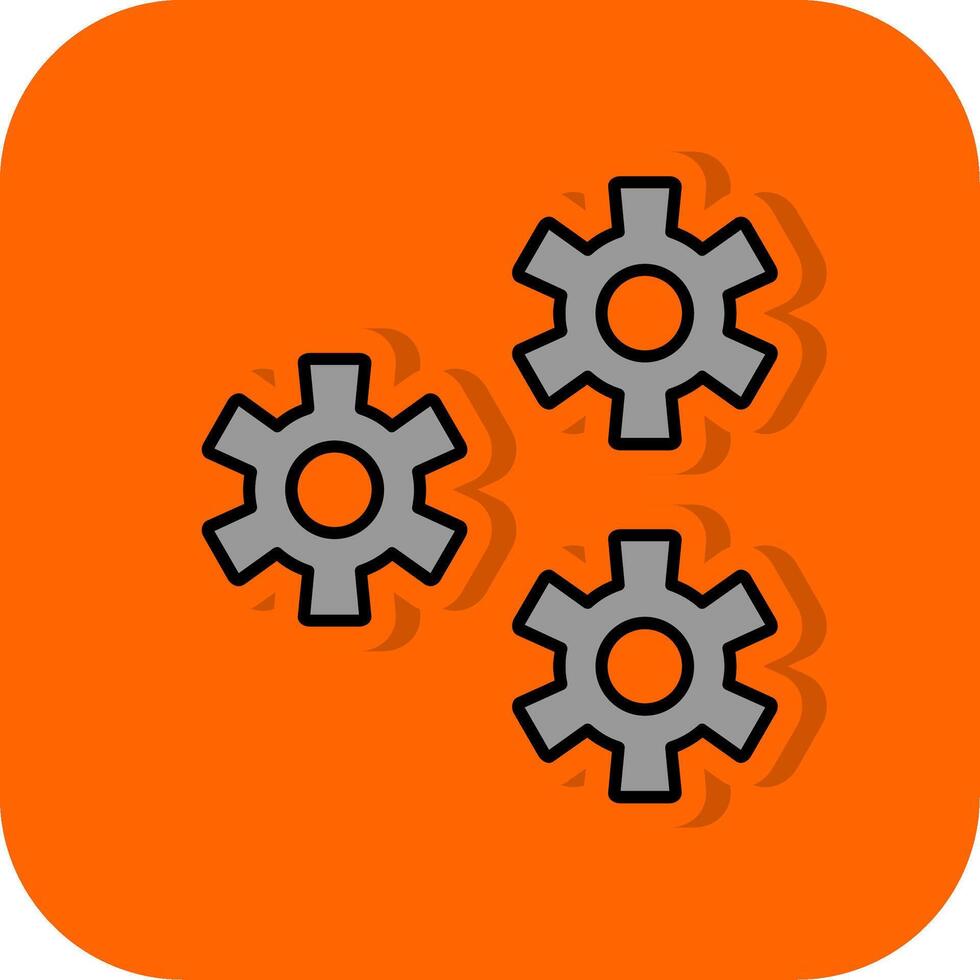 Setting Filled Orange background Icon vector