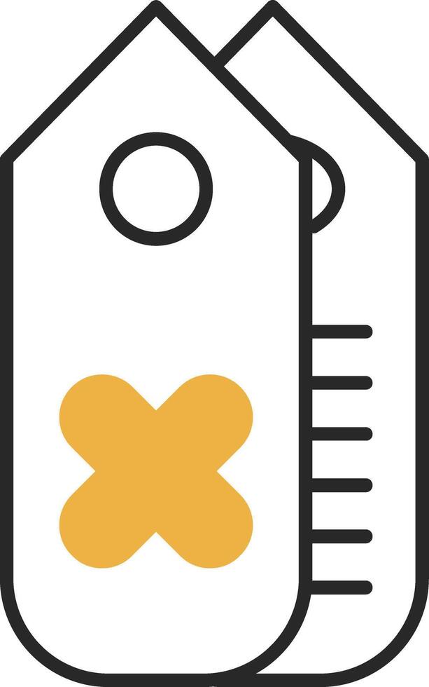 Tag Skined Filled Icon vector