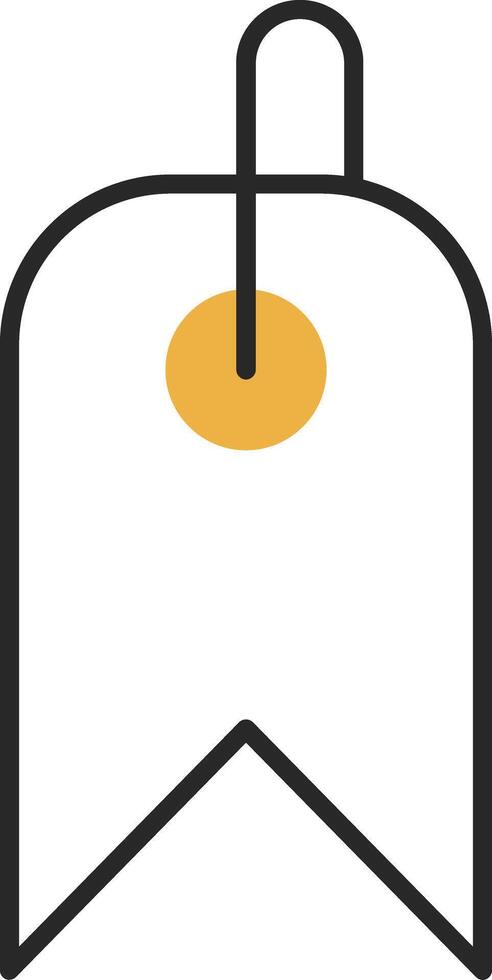 Tag Skined Filled Icon vector