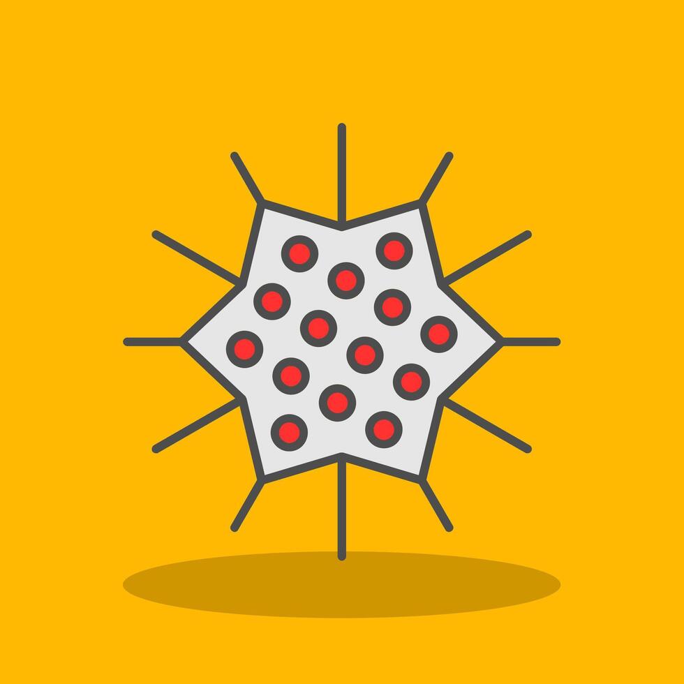 Sea Urchin Filled Shadow Icon vector