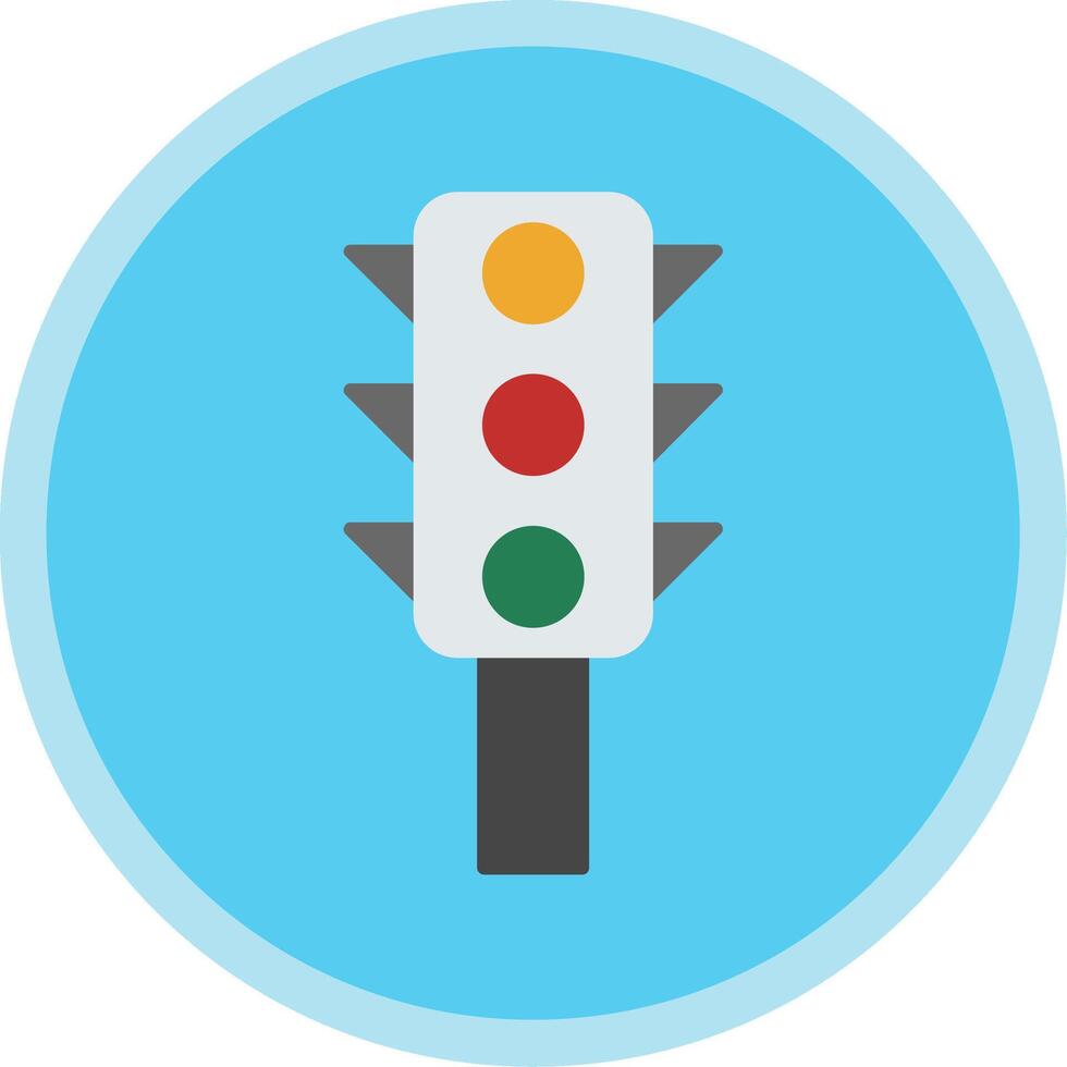 Traffic Control Flat Multi Circle Icon vector