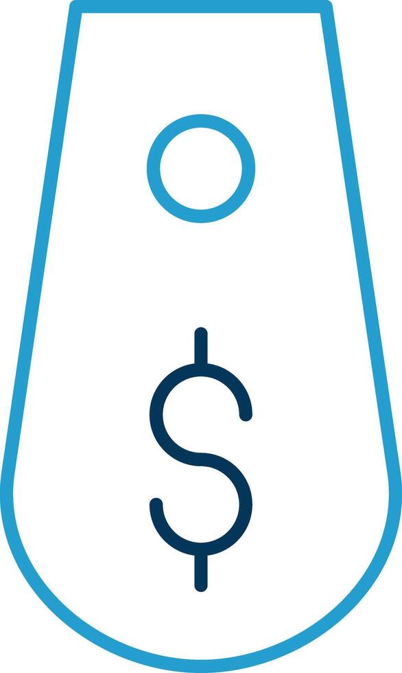 Tag Line Blue Two Color Icon vector