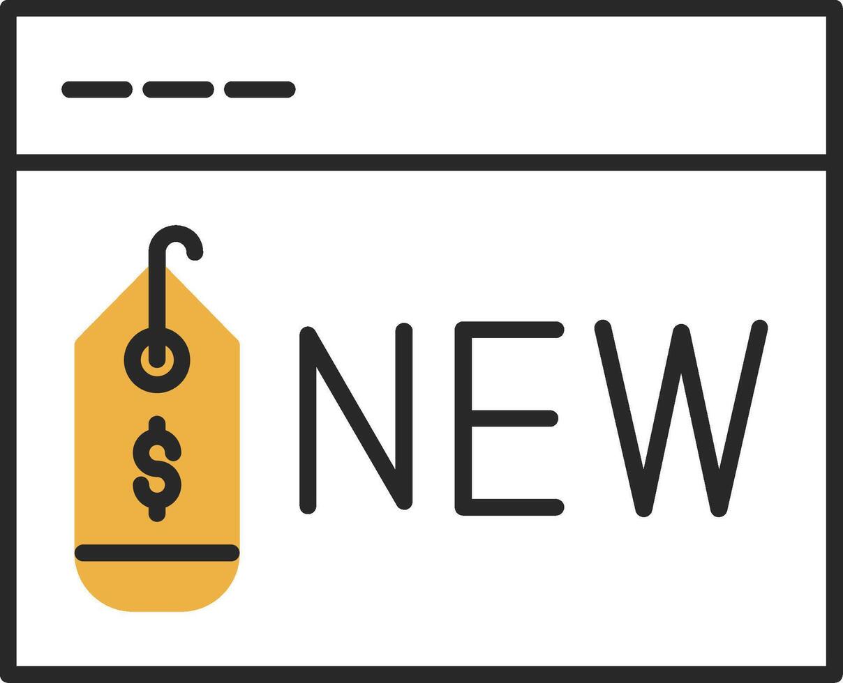 New Item Skined Filled Icon vector