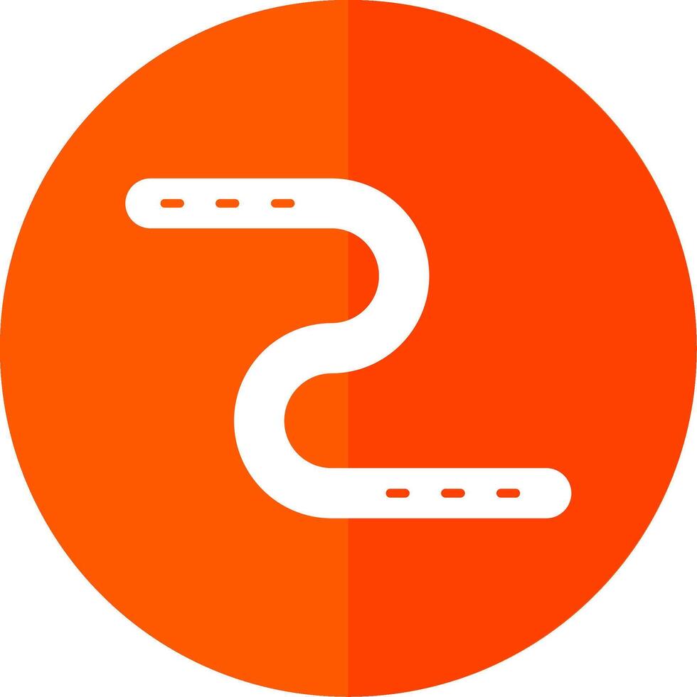 Earthworm Glyph Red Circle Icon vector