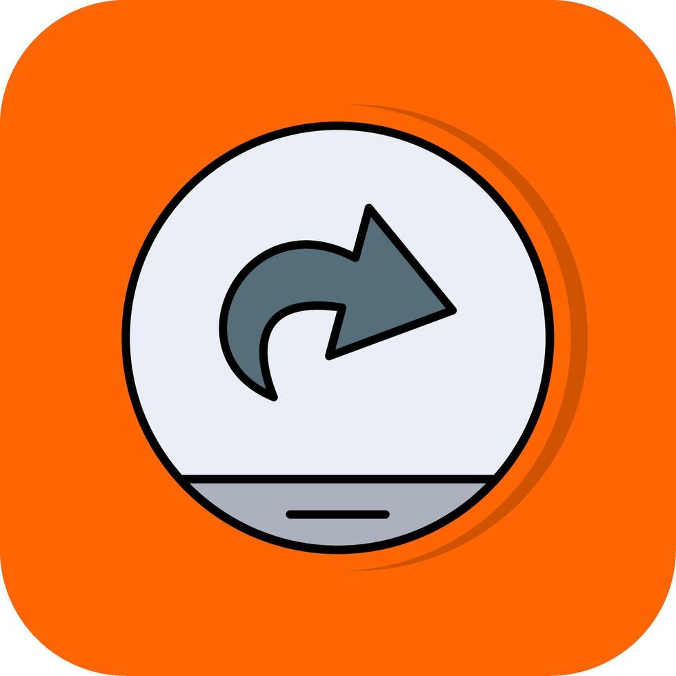 Next Filled Orange background Icon vector