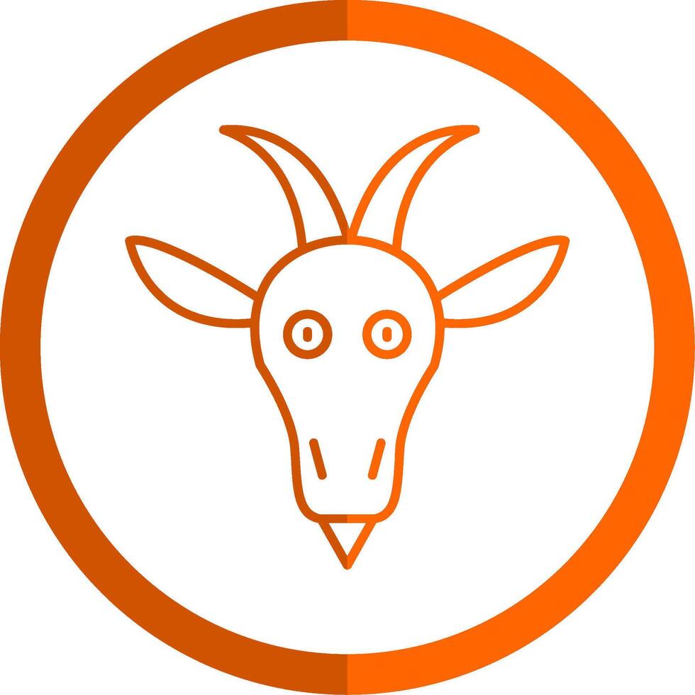 Goat Line Orange Circle Icon vector
