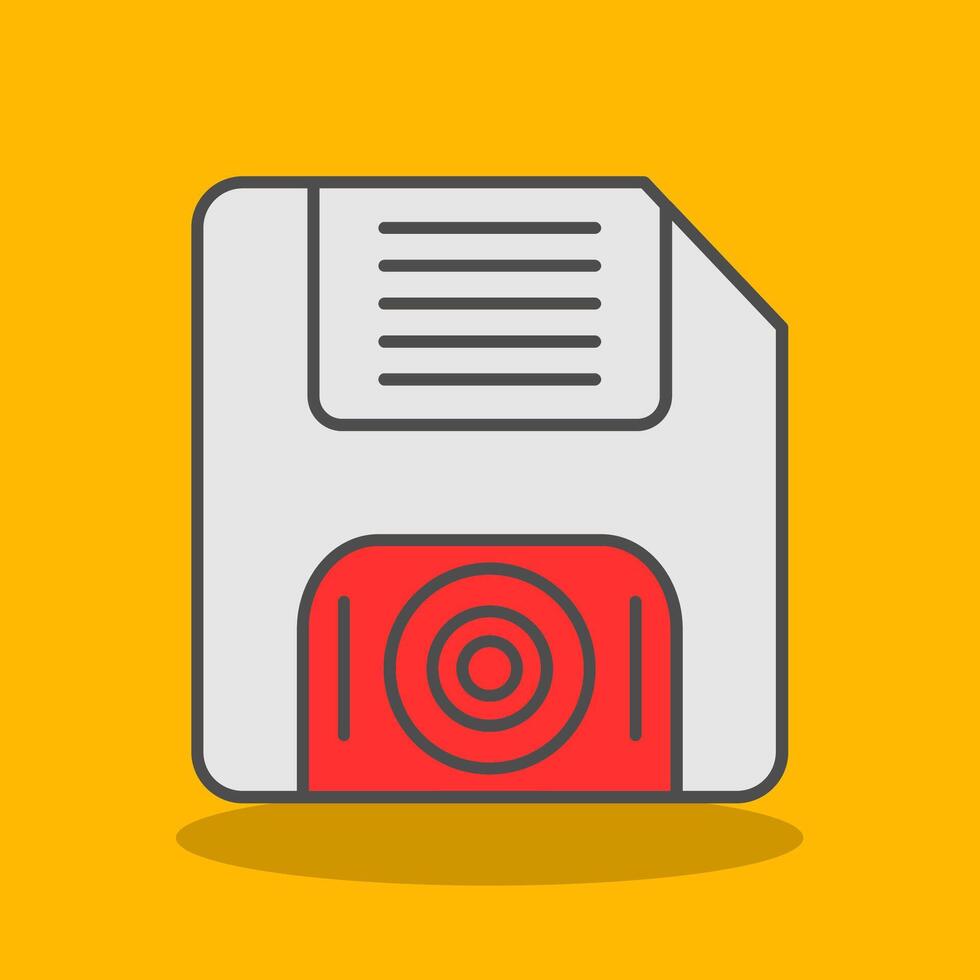 Floppy Disk Filled Shadow Icon vector