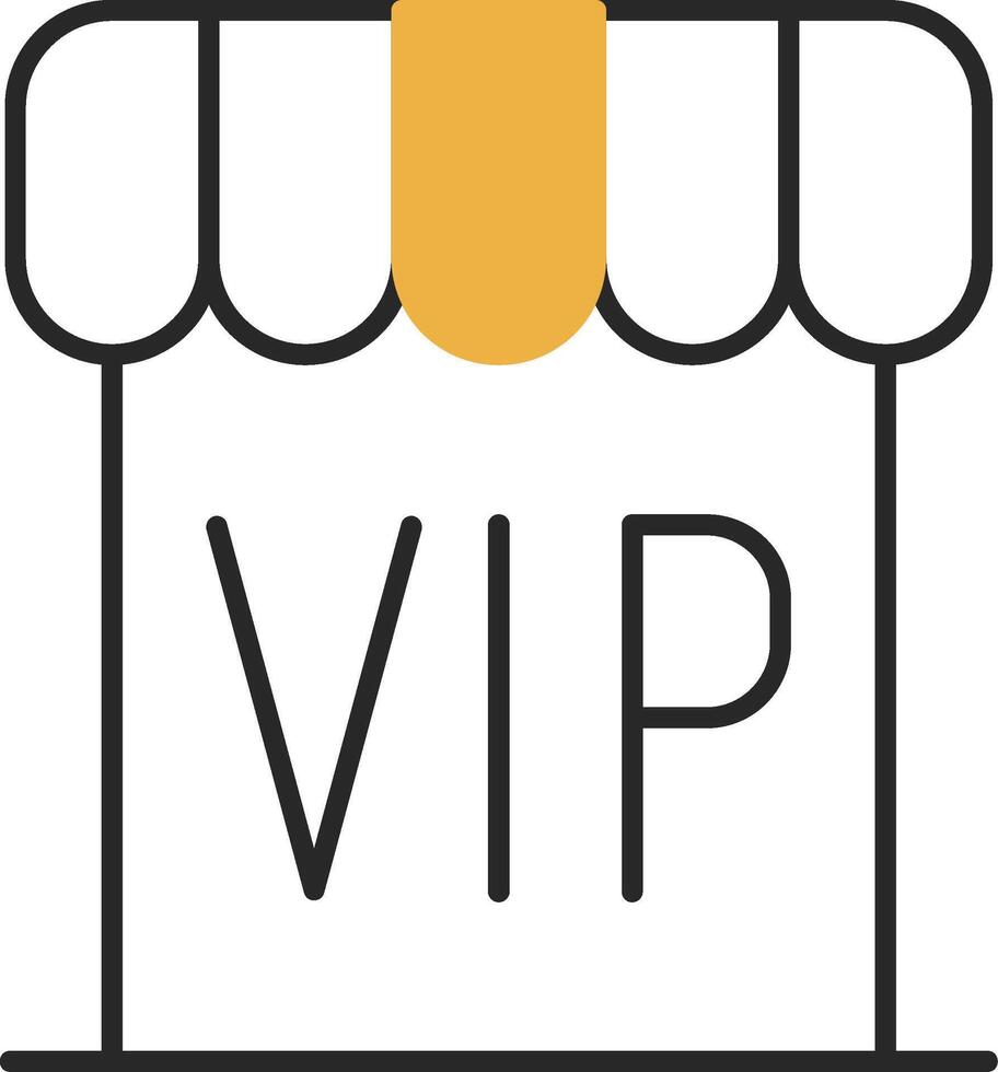 Vip Skined Filled Icon vector