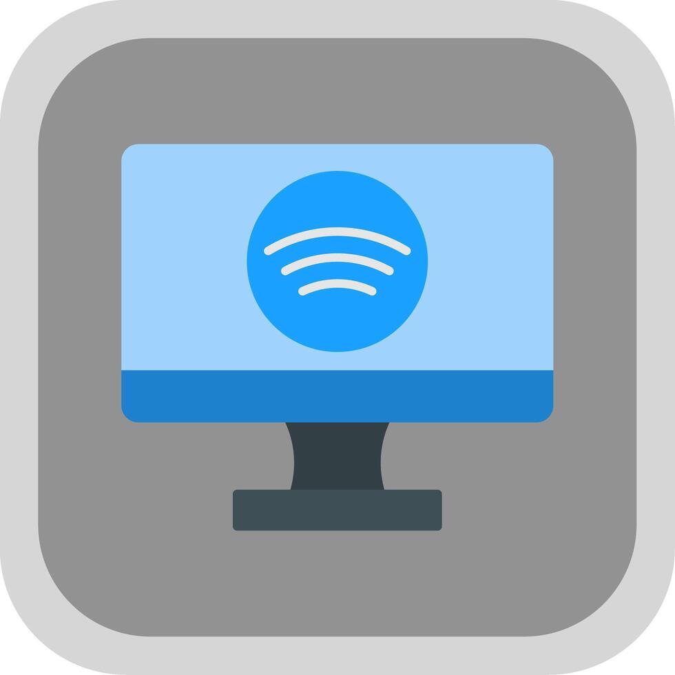 Smart Tv Flat Round Corner Icon vector