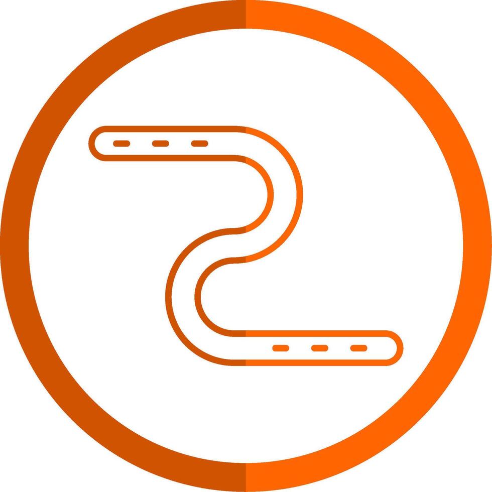 Earthworm Line Orange Circle Icon vector
