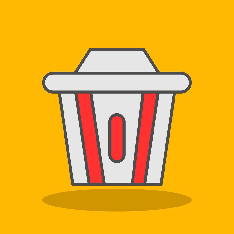Recycle Bin Filled Shadow Icon vector
