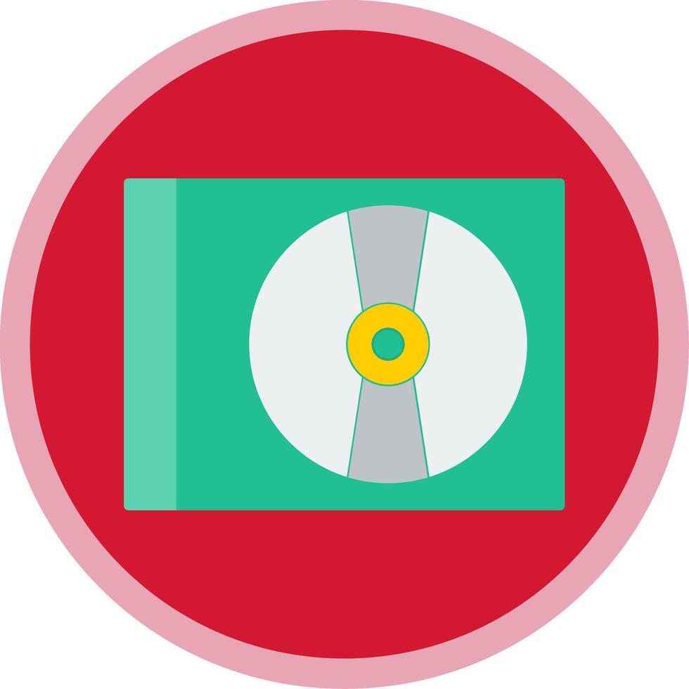 Cd Player Flat Multi Circle Icon vector