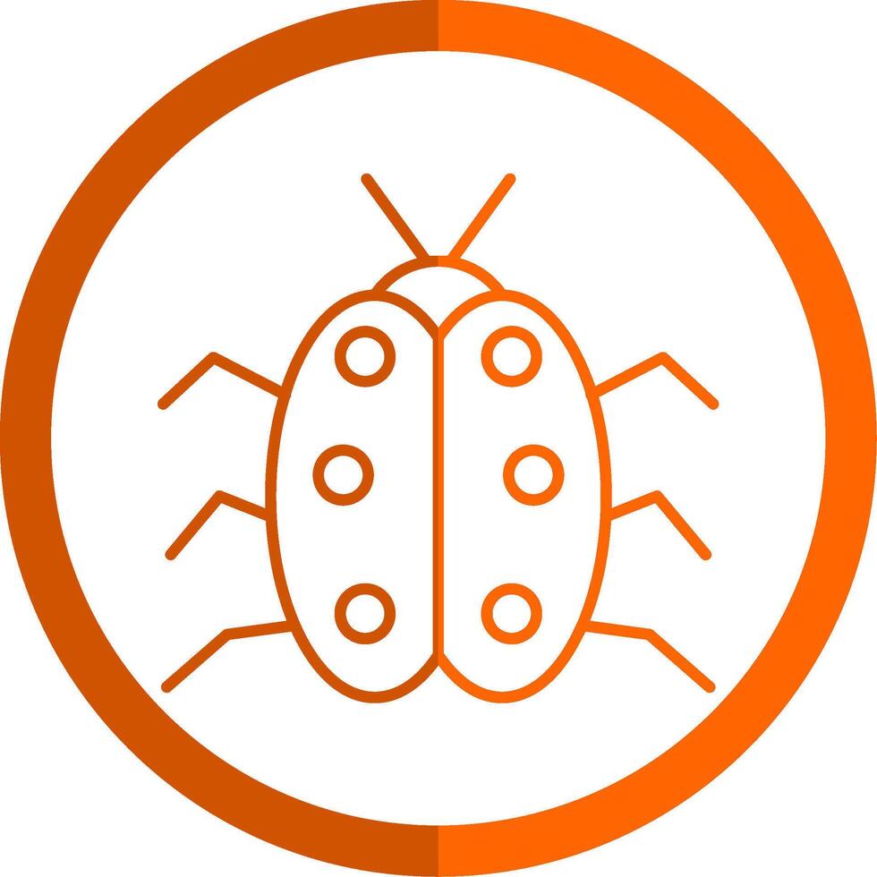 Bug Line Orange Circle Icon vector