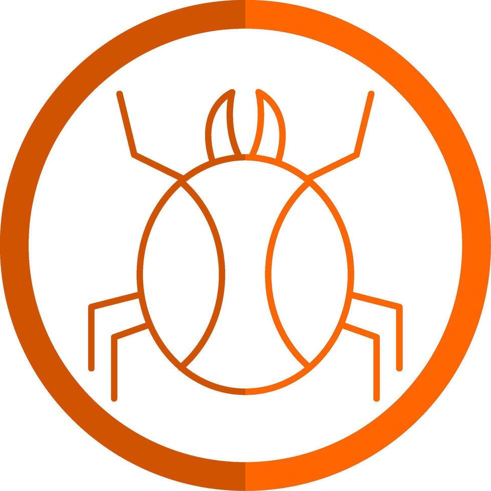 Spider Line Orange Circle Icon vector