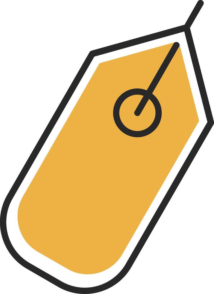 Tag Skined Filled Icon vector