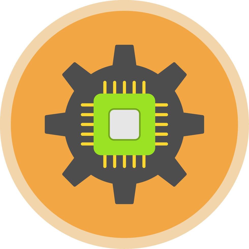 Circuit Flat Multi Circle Icon vector