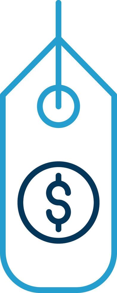 Dollar Sign Line Blue Two Color Icon vector