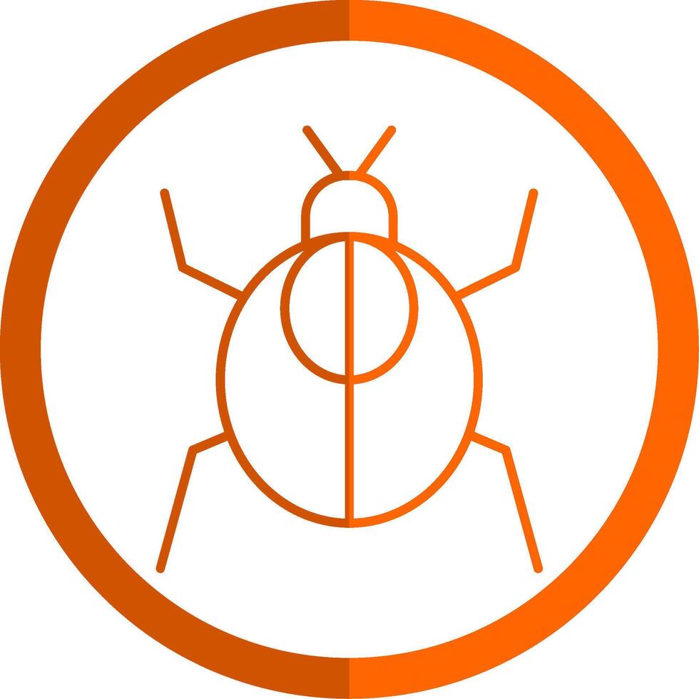 Cockroach Line Orange Circle Icon vector