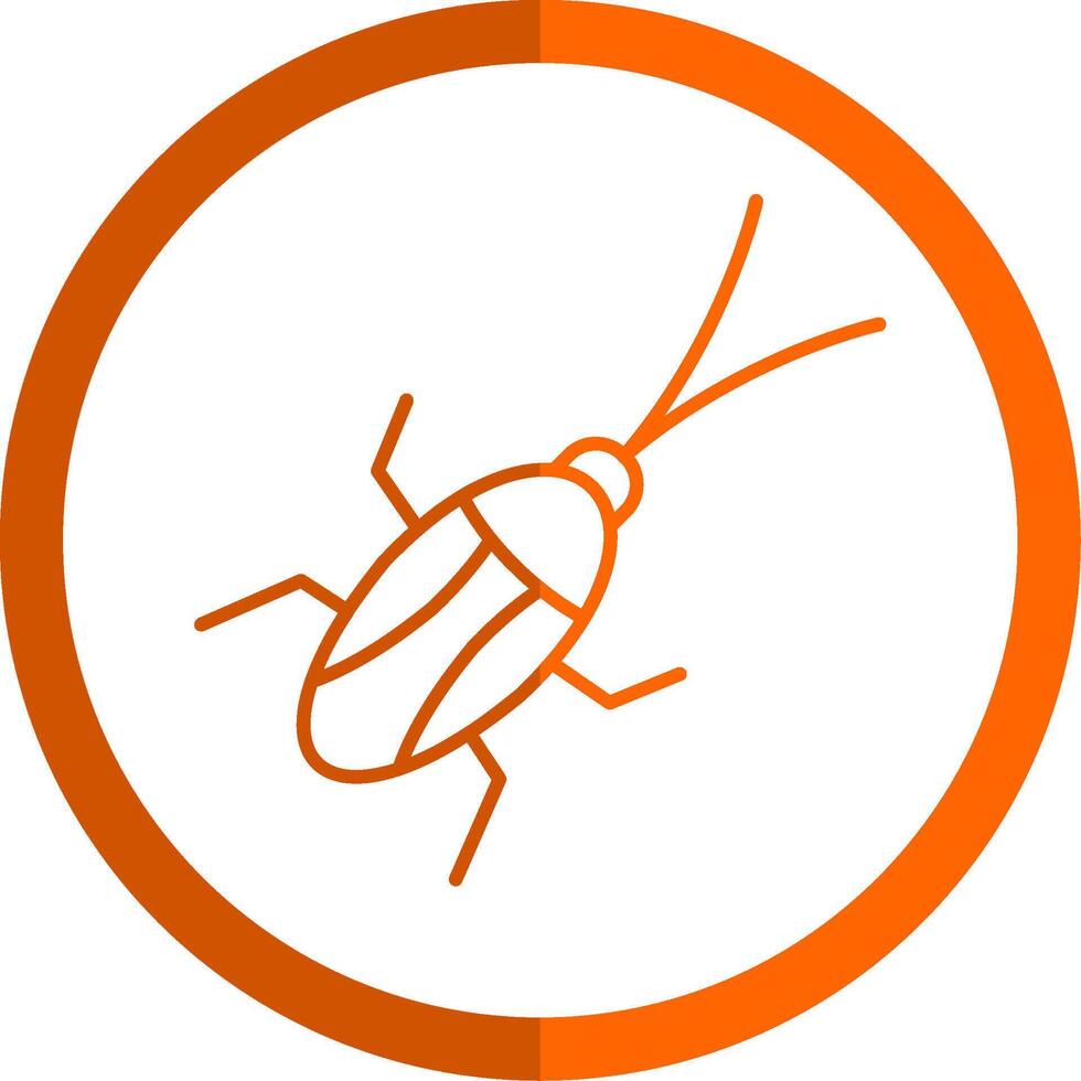 Cockroach Line Orange Circle Icon vector