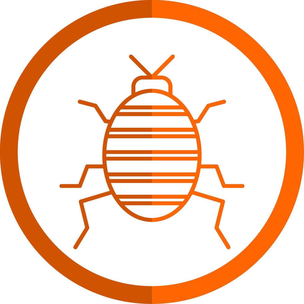 Bug Line Orange Circle Icon vector