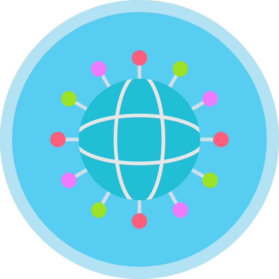Connected Flat Multi Circle Icon vector