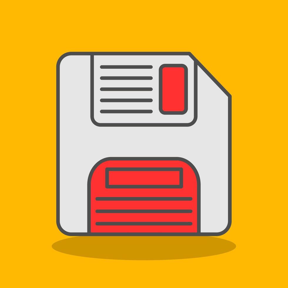 Floppy Disk Filled Shadow Icon vector