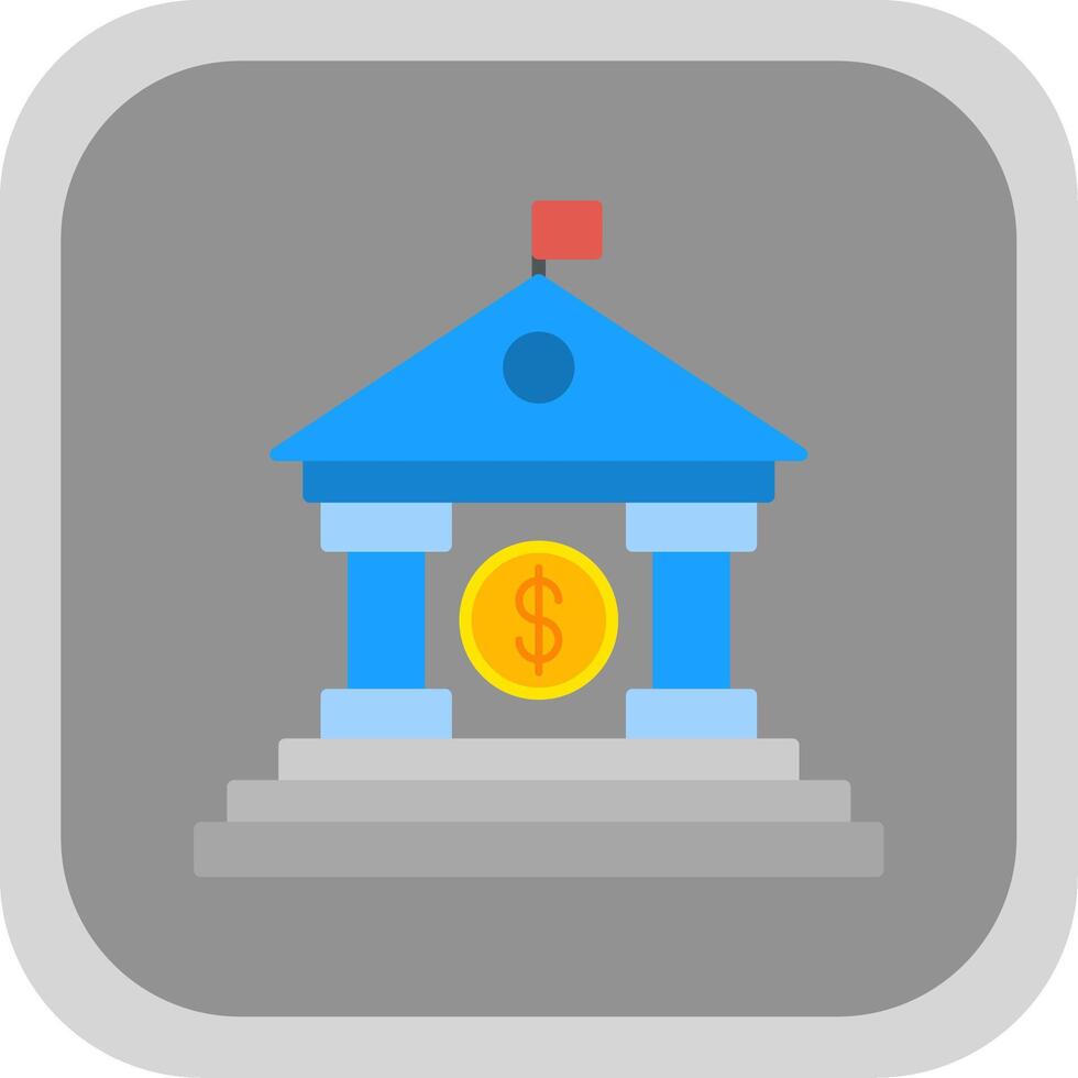 Bank Flat Round Corner Icon vector