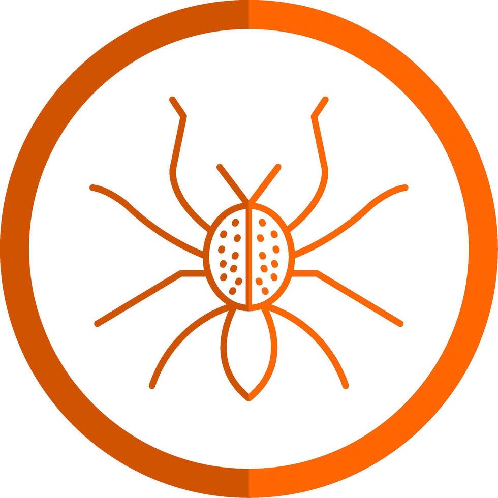 Spider Line Orange Circle Icon vector