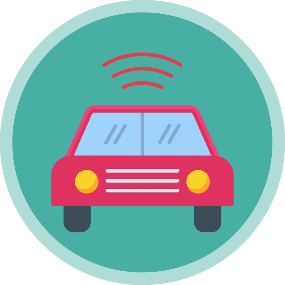 Autonomous Car Flat Multi Circle Icon vector