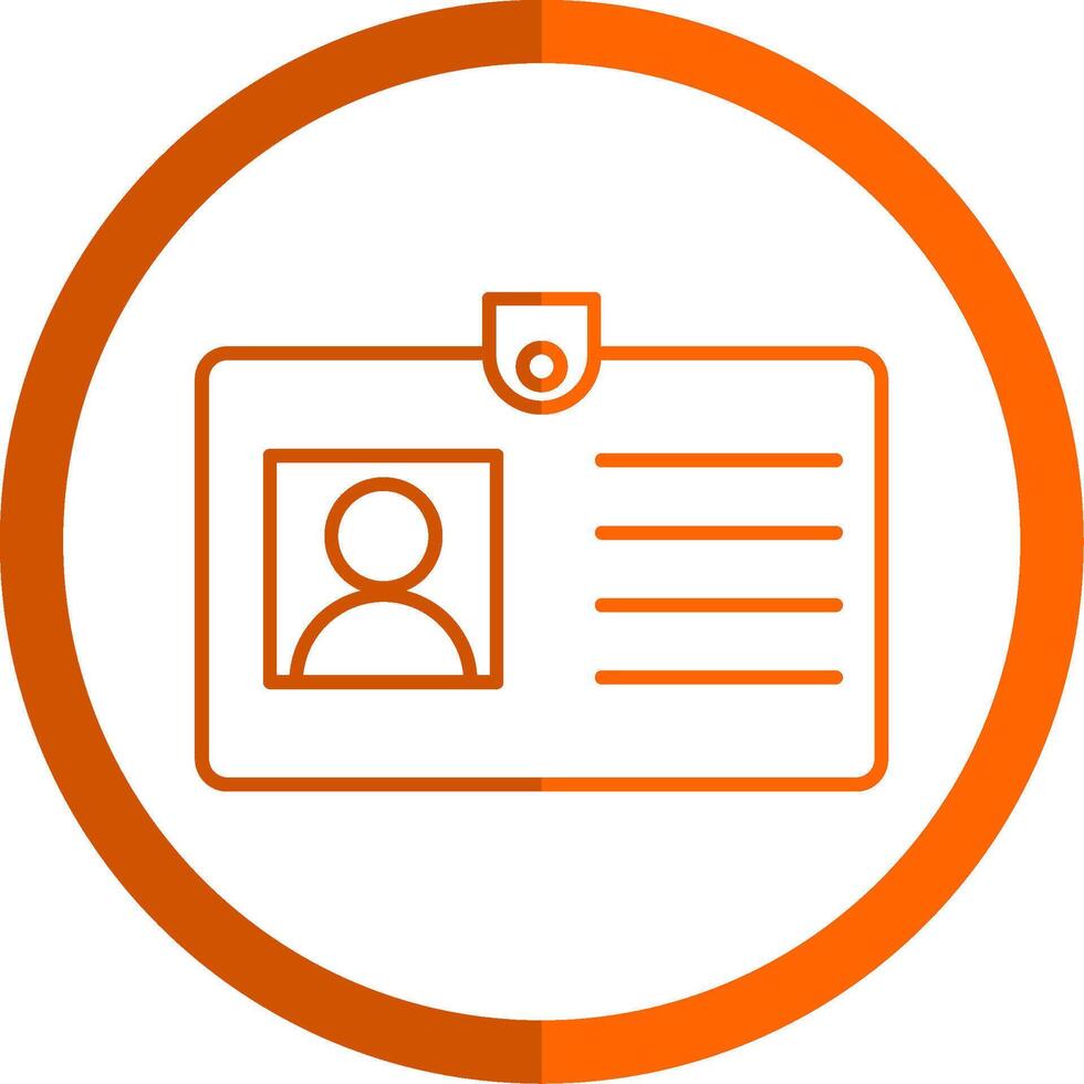 Id Card Line Orange Circle Icon vector