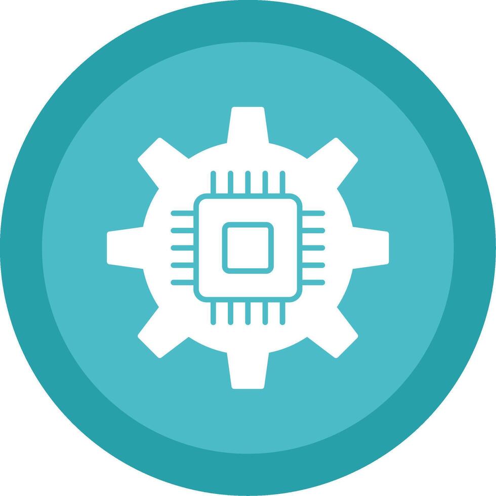 Circuit Glyph Multi Circle Icon vector