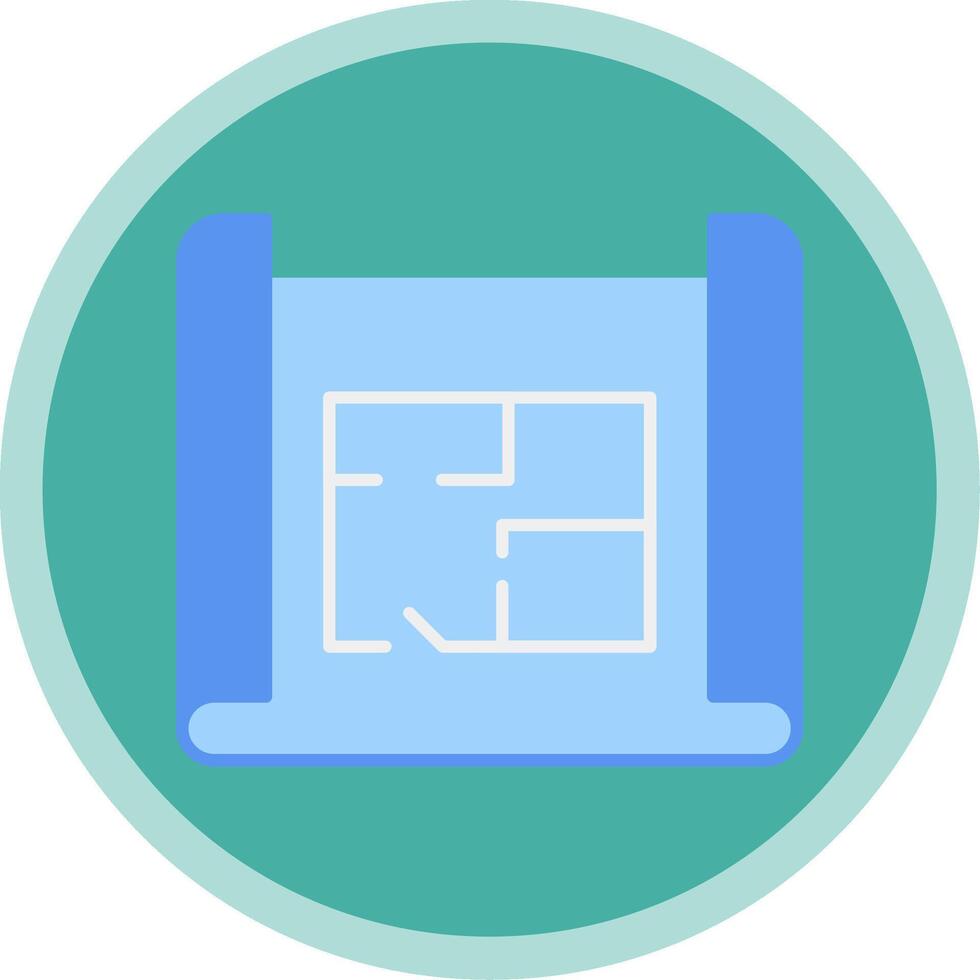Blue Print Flat Multi Circle Icon vector