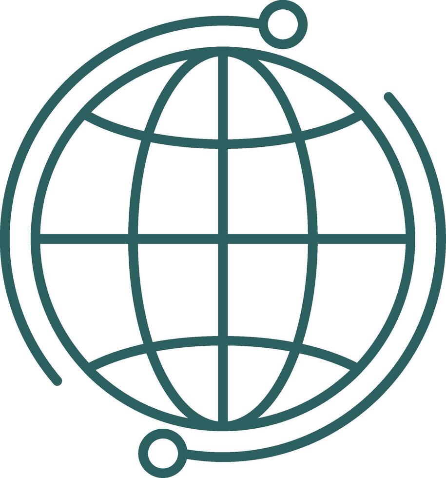 Global Line Gradient Round Corner Icon vector