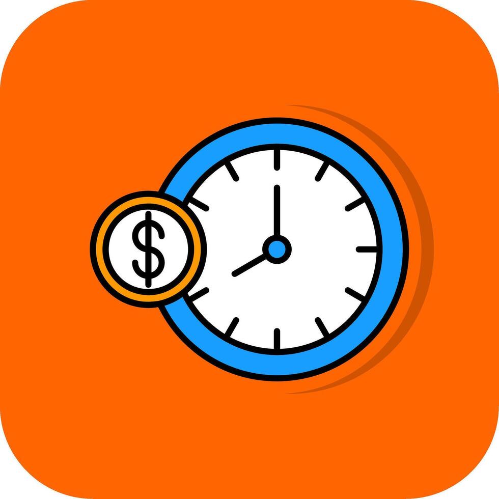 Time Is Money Filled Orange background Icon vector