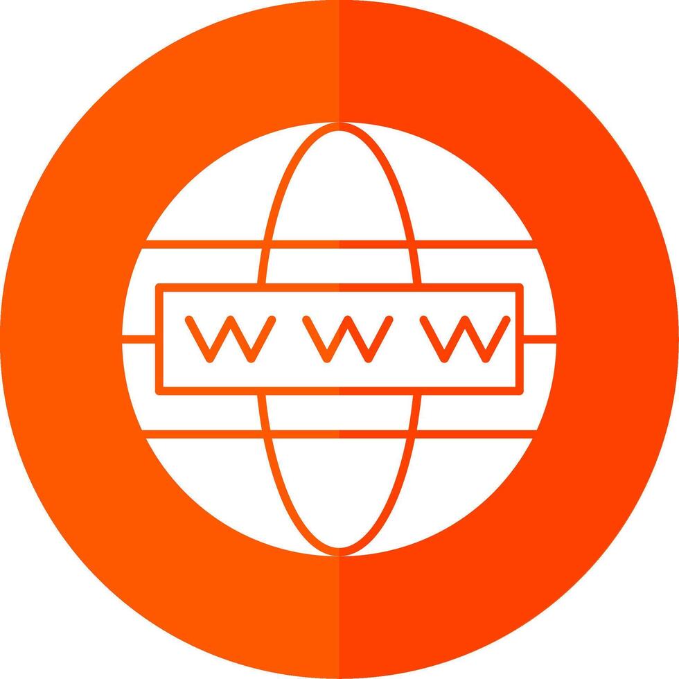 Worldwide Glyph Red Circle Icon vector
