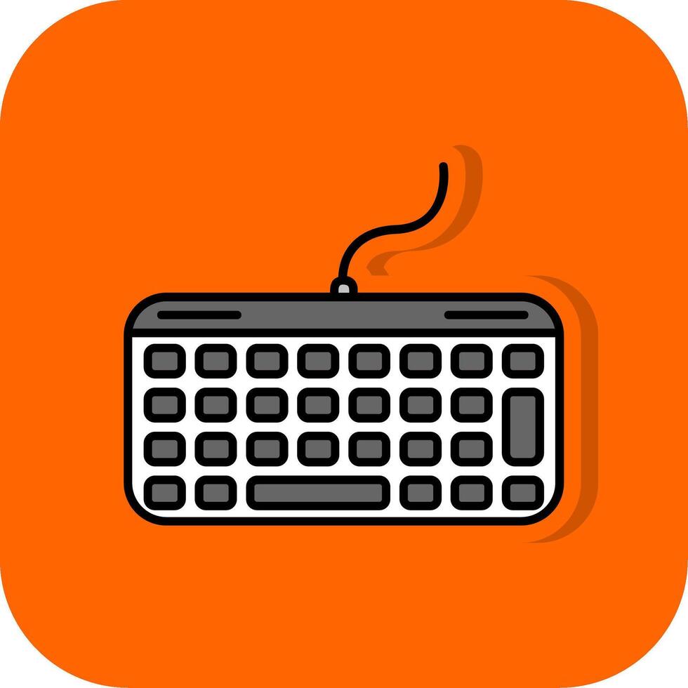 Keyboard Filled Orange background Icon vector