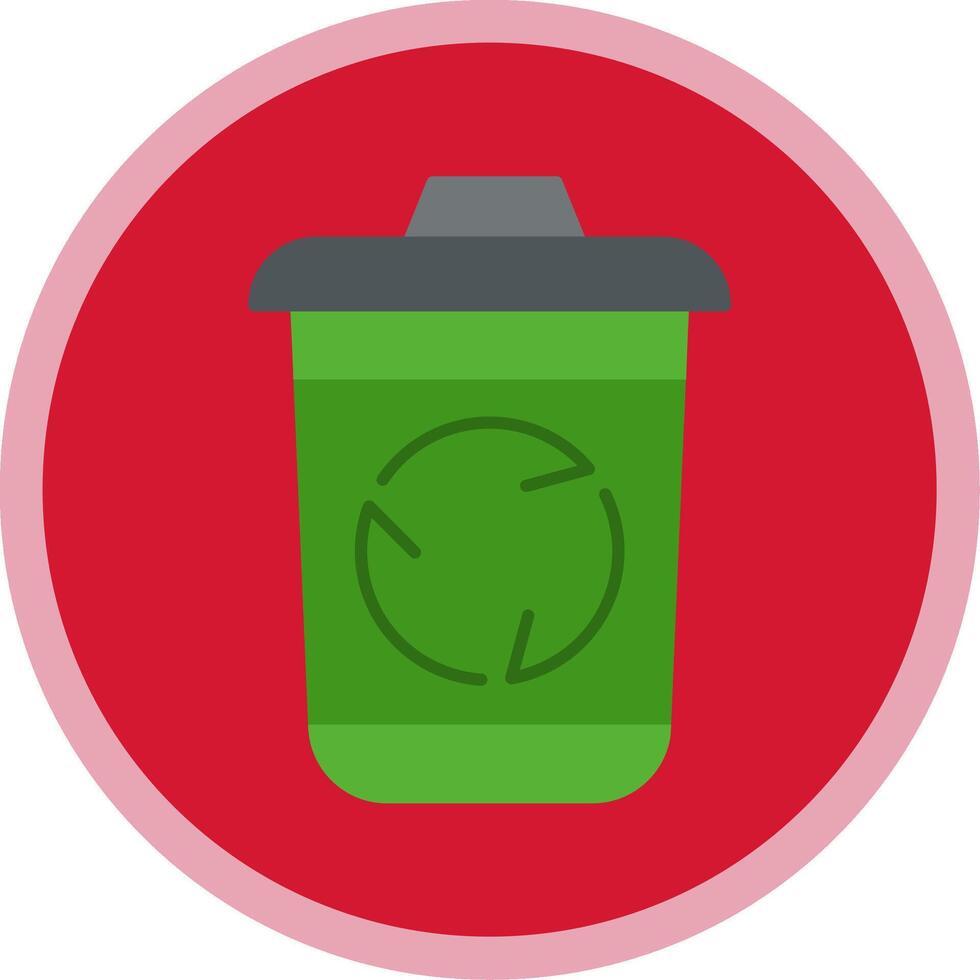 Recycle Bin Flat Multi Circle Icon vector