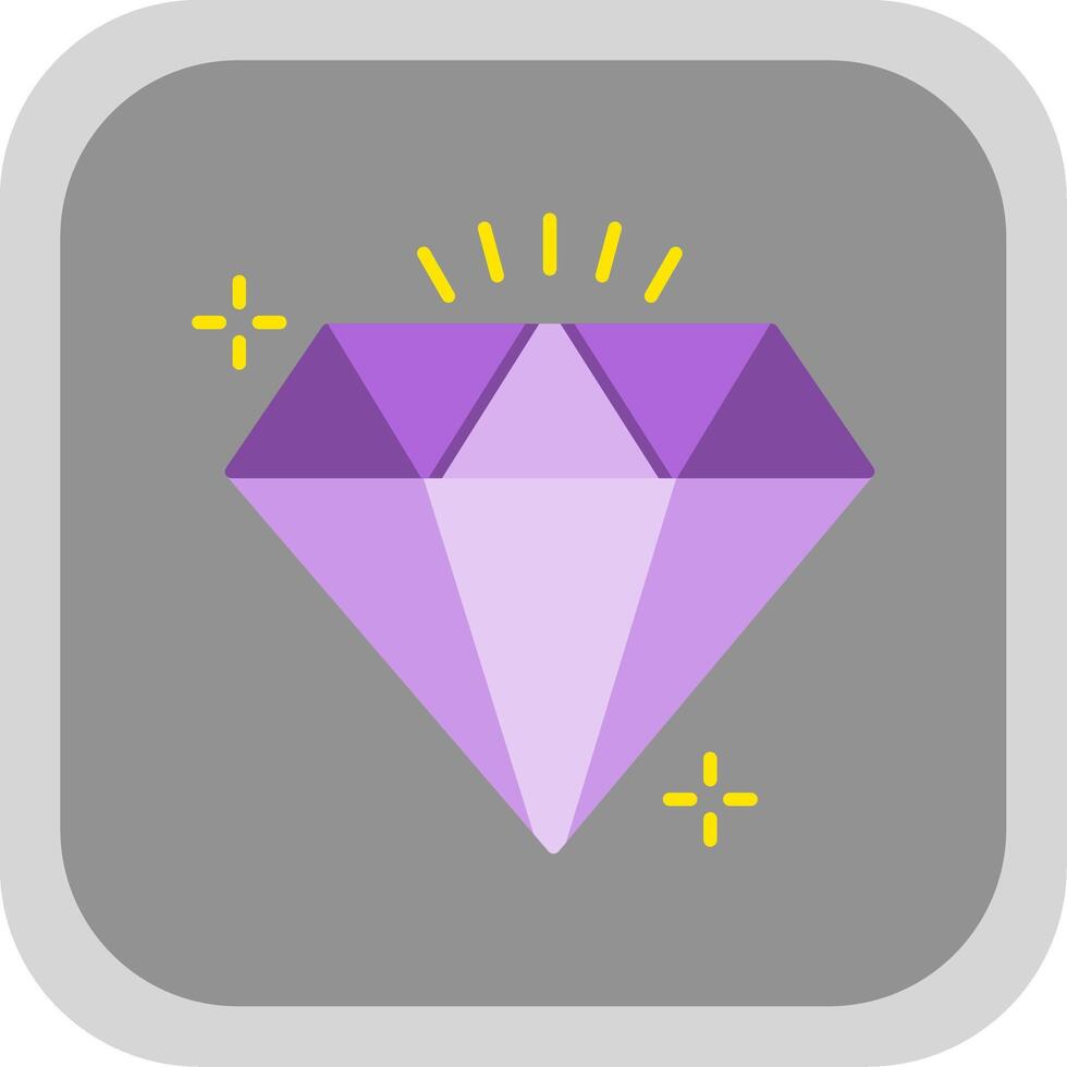 Diamond Flat Round Corner Icon vector