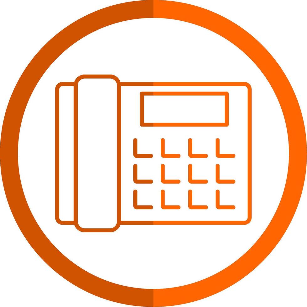 Telephone Line Orange Circle Icon vector