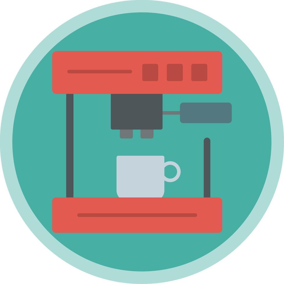 Coffee Machine Flat Multi Circle Icon vector