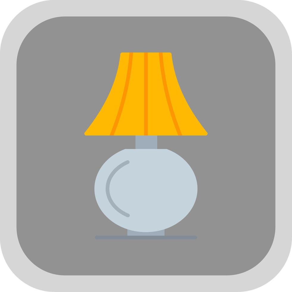 Table Lamp Flat Round Corner Icon vector