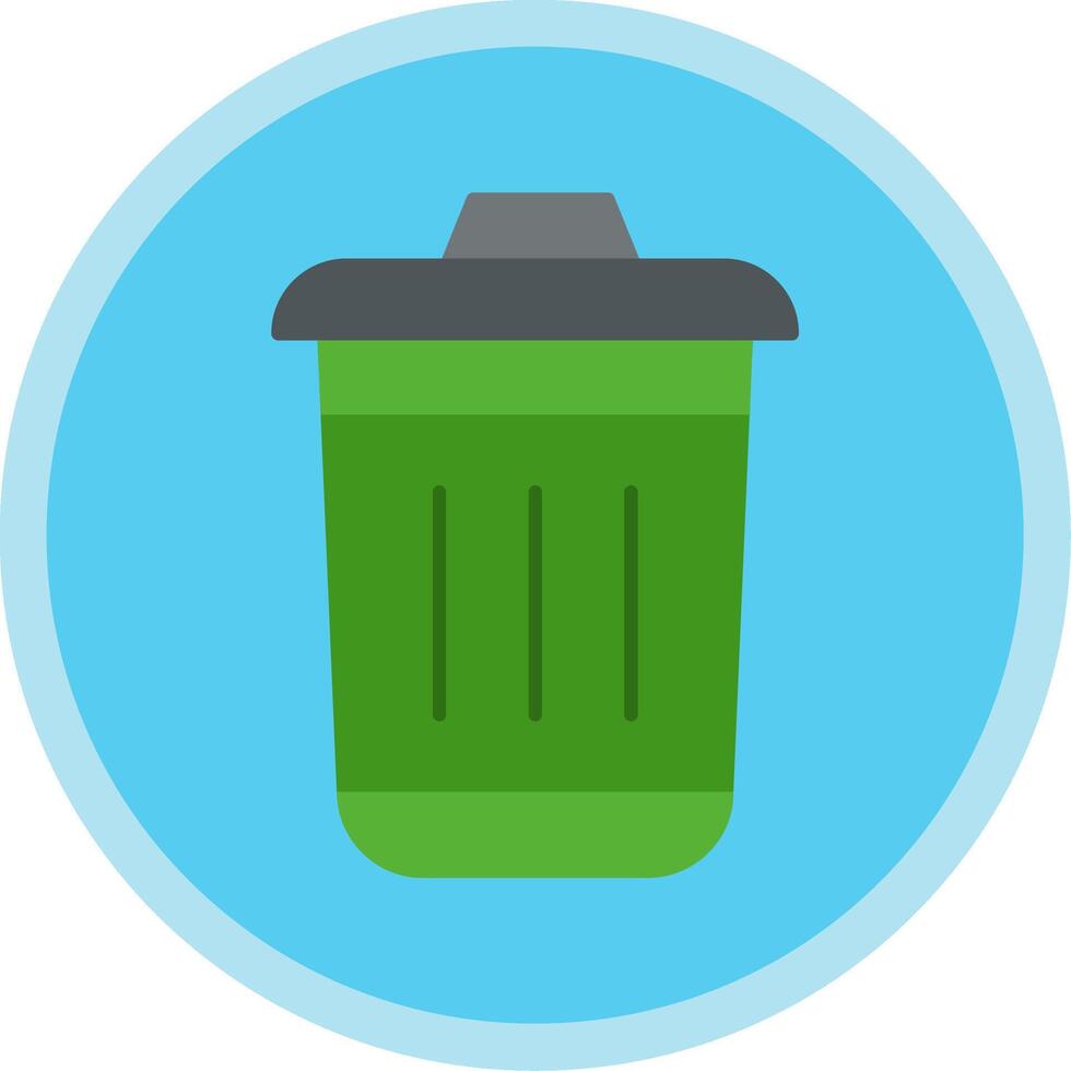 Dustbin Flat Multi Circle Icon vector